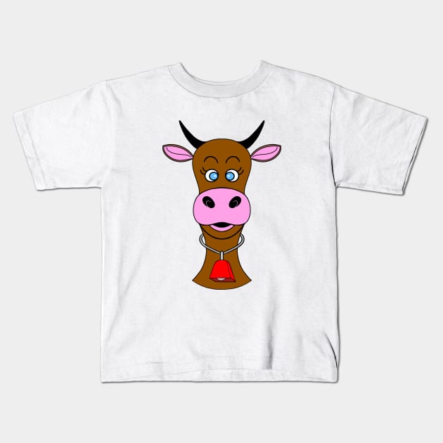 BLUE Eye Cow Lover Kids T-Shirt by SartorisArt1